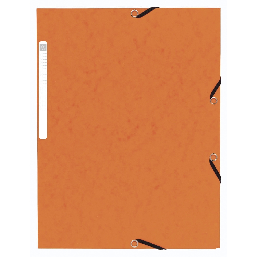 Spisové desky Exacompta s gumičkou a štítkem, A4 maxi, prešpán, oranžová
