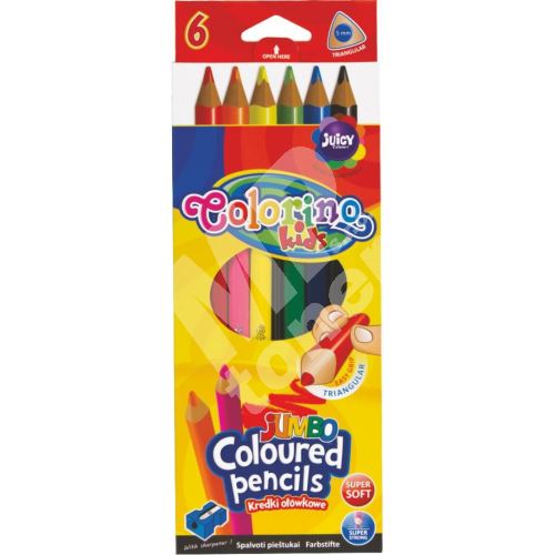 Colorino Jumbo pastelky trojhranné, s ořezávátkem, 6 barev 1
