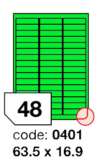 Samolepící etikety Rayfilm Office 63,5x16,9 mm 300 archů, matně zelená, R0120.0401D