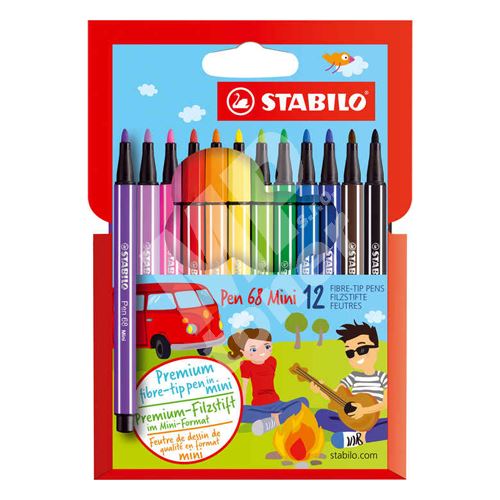 Fixy vláknové Stabilo Pen 68 Mini, sada 12 ks 1