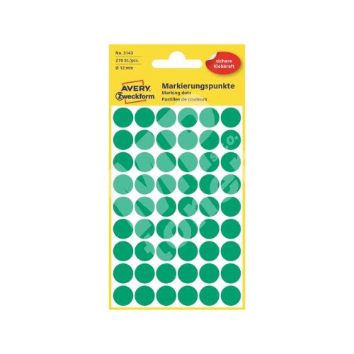 Etikety na ruční popis kolečko průměr 12 mm - zelené - 3143 1
