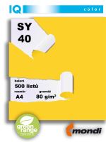 Barevný papír IQ SY 40 A4 80g intenzivní zlatožlutá 1bal/500ks 2 (1)