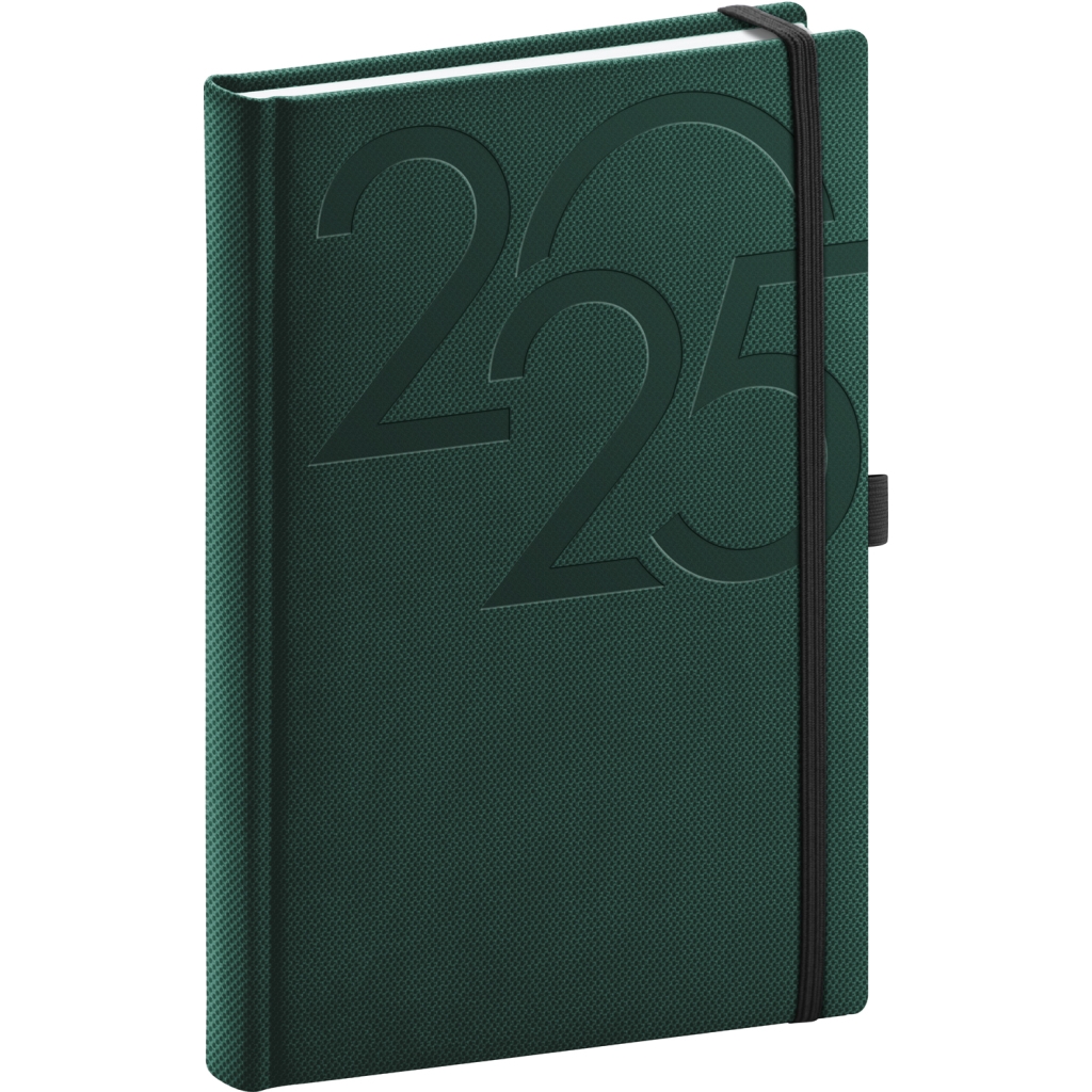 Denní diář Notique Ajax 2025, zelený, 15 x 21 cm