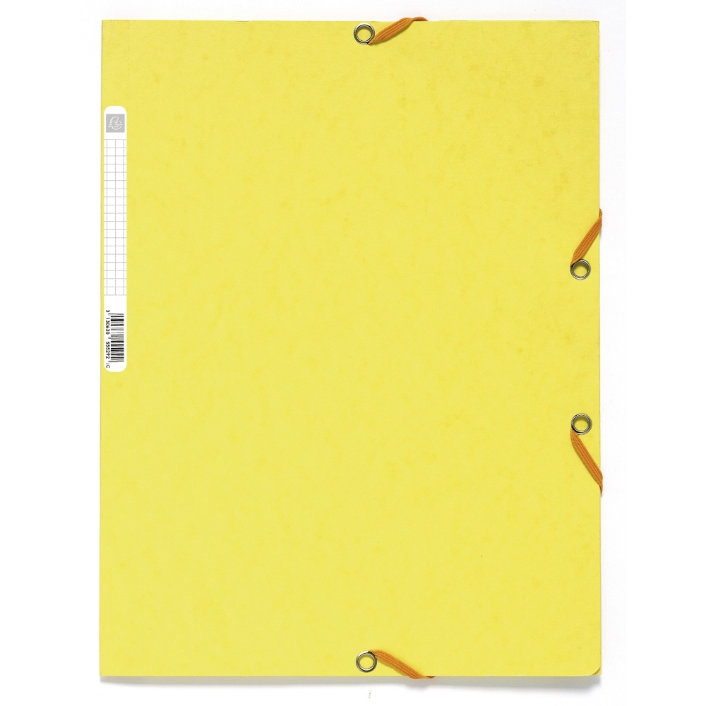 Spisové desky s gumičkou a štítkem Exacompta, A4 maxi, prešpán, citronově žluté