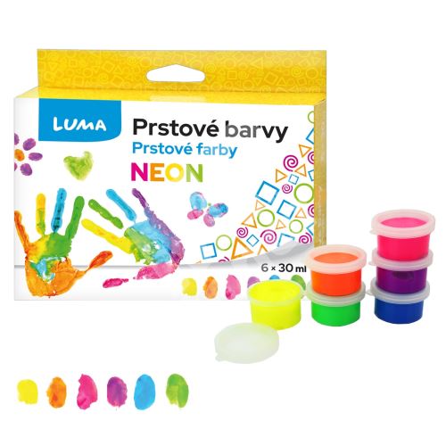 Barvy prstové neon Luma, 6 barev, 30ml 1