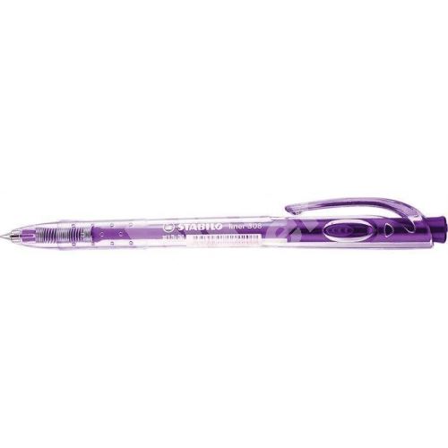 Kuličkové pero Stabilo Liner 308, 0,3mm, stiskací mechanismus, fialové 1