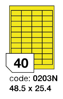 Samolepící etikety Rayfilm Office 48,5x25,4 mm 300 archů, fluo žlutá, R0131.0203ND