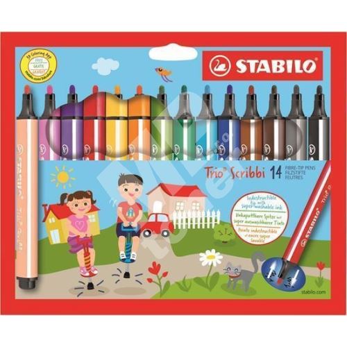 Fixy Stabilo Trio Scribbi, 1,5-2 mm, 14 barev 1