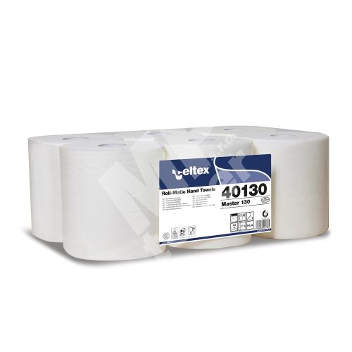 Papírové ručníky Celtex 40130 Master 130, role, 2 vrstvy, bílá 1