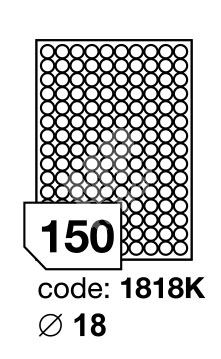 Samolepící etikety Rayfilm Office průměr 18 mm 300 archů, inkjet, R0105.1818KD 1