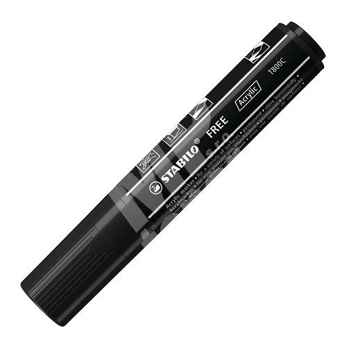 STABILO FREE Acrylic akrylový popisovač T800C Klínový hrot 4-10 mm - černý 1