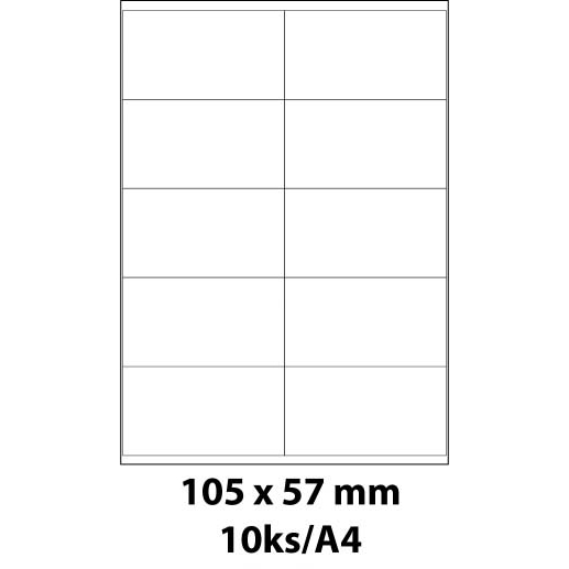 Print etikety Emy 105x57 mm, 10ks/arch, 100 archů, samolepící