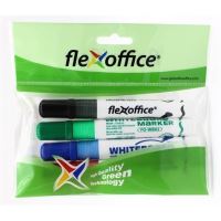 Popisovač na bílou tabuli Flexoffice Flexmarker WB02, 2,5mm, kuželový hrot, 4 barvy Popisovač na bílou tabuli Flexoffice Flexmarker WB02, 2,5mm, kuželový hrot, 4 barvy