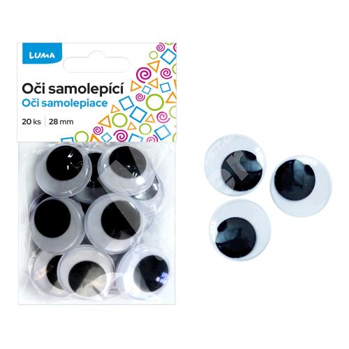 Oči kulaté samolepící Luma 28mm, 20ks 1