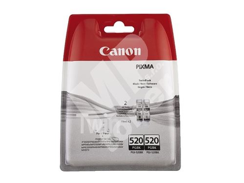 Cartridge Canon PGI-520K, 2932B012, Twin pack, black, originál 1