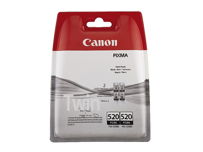 Inkoustová cartridge Canon PGI-520BK, Twin pack, 2932B012, black, originál