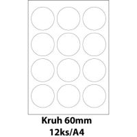 Print etikety Emy 60 mm, 12ks/arch, 100 archů, samolepící Print etikety Emy 60 mm, 12ks/arch, 100 archů, samolepící