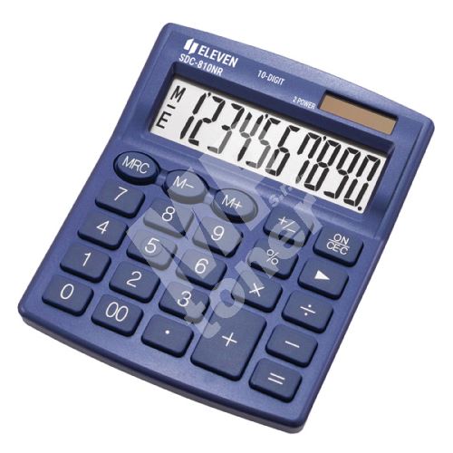 Kalkulačka Eleven SDC-810NRNVE, tmavě modrá, stolní, desetimístná, duální napájení 1