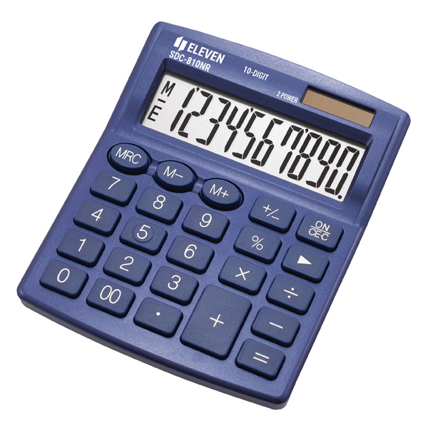 Kalkulačka Eleven SDC-810NRNVE, tmavě modrá, stolní, desetimístná, duální napájení