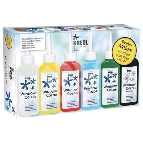Základní sada barev na sklo Kreul Window Color Hobby Line 1