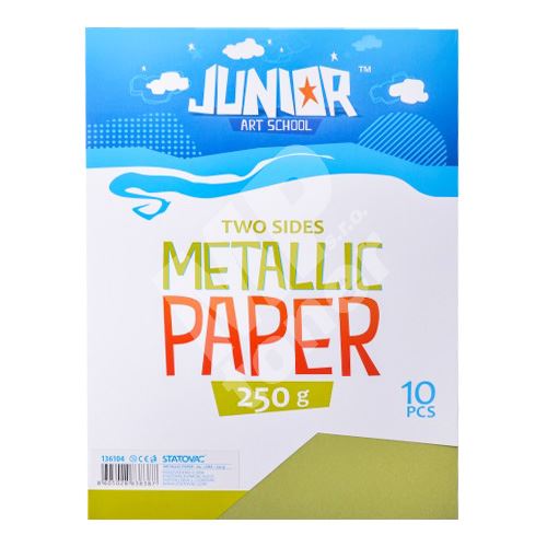 Dekorační papír Metallic světle zlený A4, 10ks, 250g 1