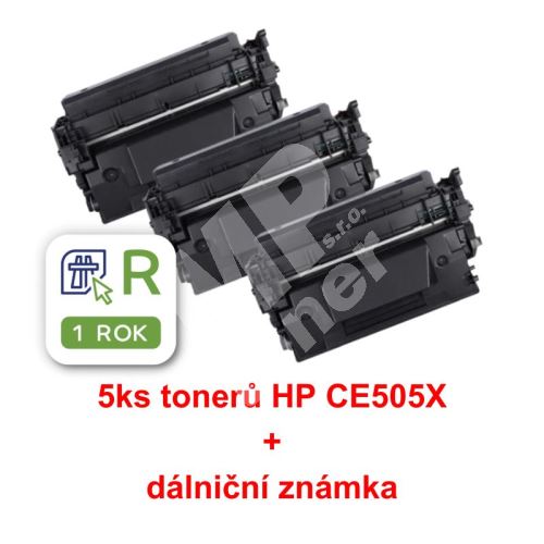 5ks kompatibilní toner HP CE505X MP print + dálniční známka 2