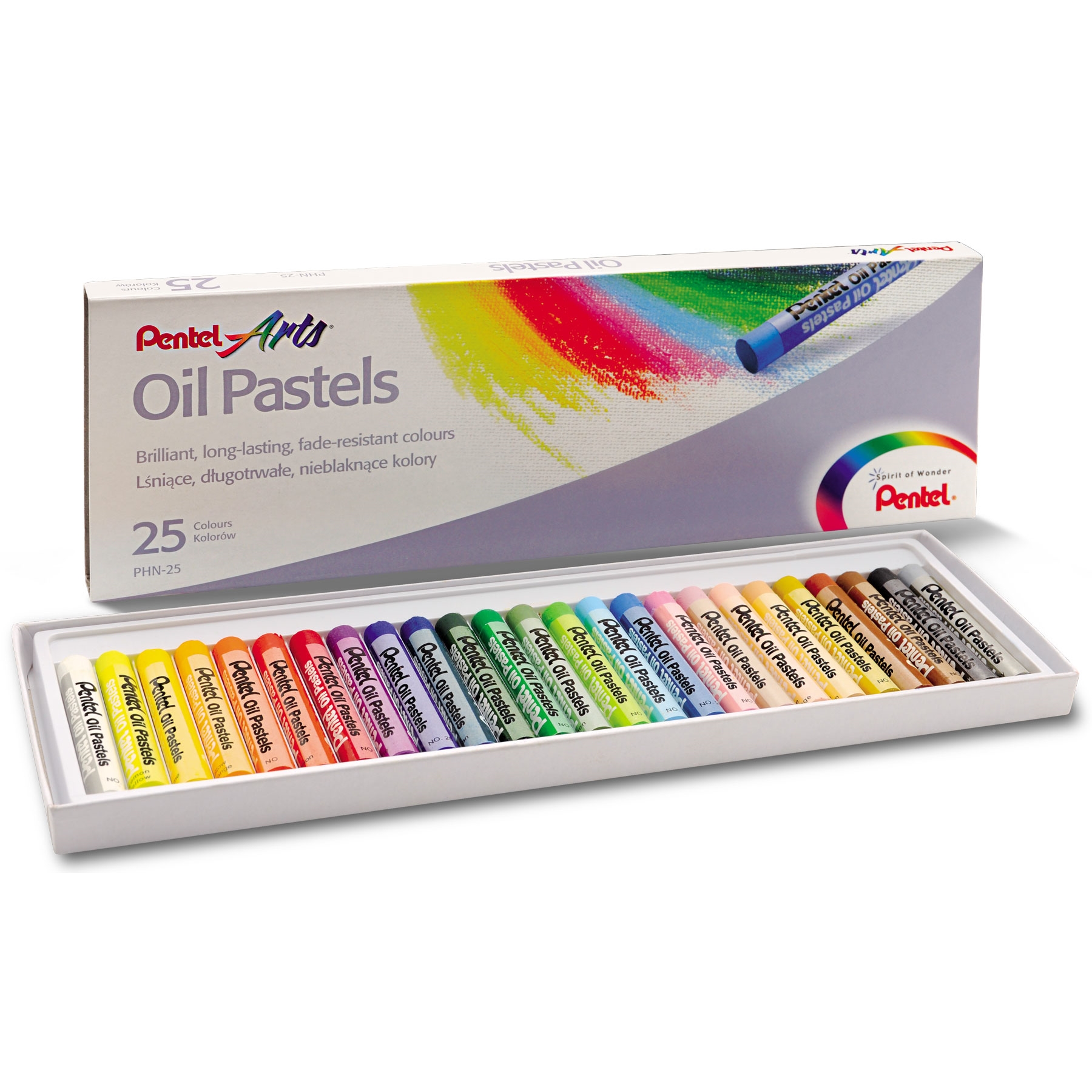 Olejové pastely Pentel Oil Pastels PHN4-25, sada 25 barev