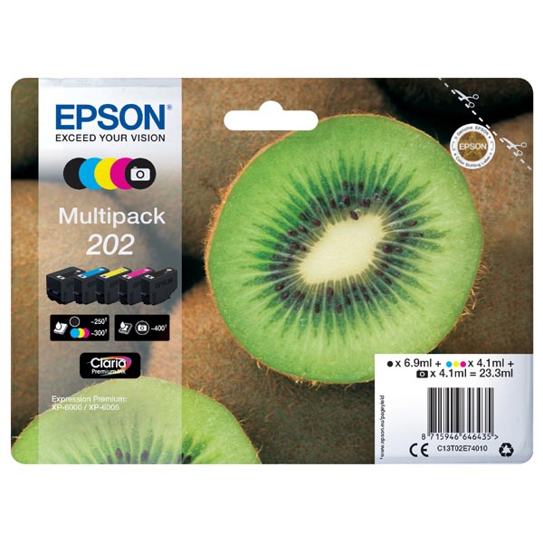 Inkoustová cartridge Epson C13T02E74010, XP-6000, 6005, CMYK, 202, originál