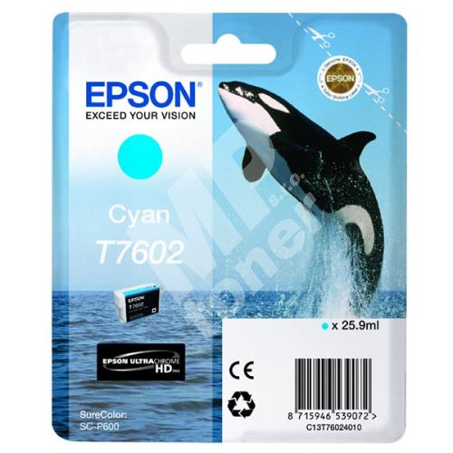 Cartridge Epson C13T76024010, cyan, originál 1