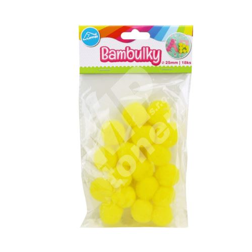 Bambulky Luma žluté, 18ks, 25mm 1