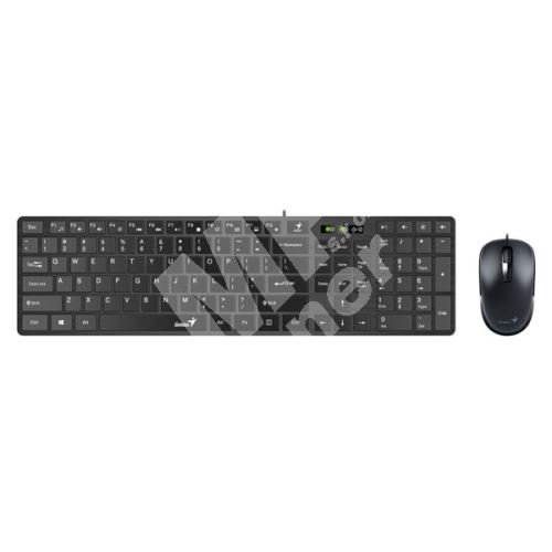 Sada klávesnice s myší Genius SlimStar C126, CZ/SK, tenká, drátová, černá 1