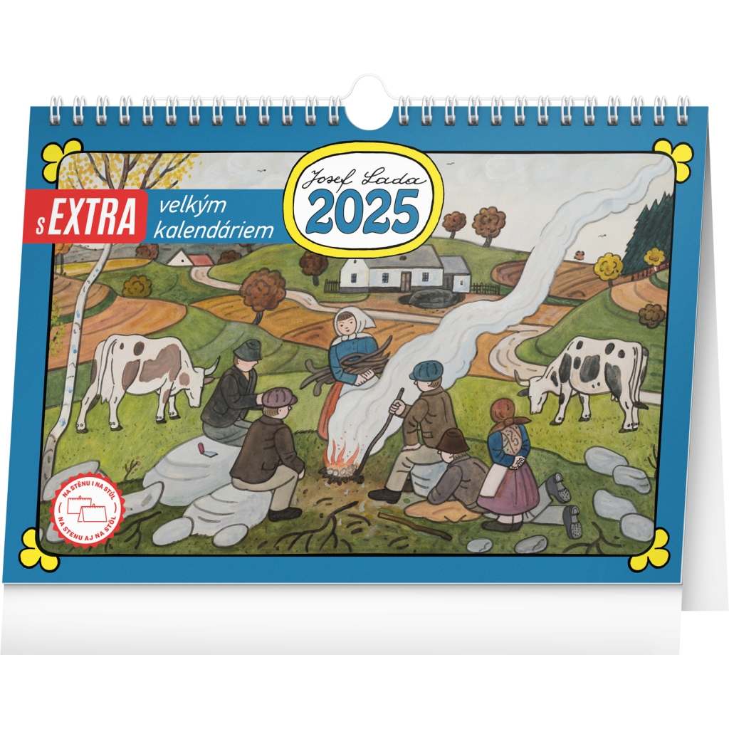 Stolní kalendář Notique Josef Lada s extra velkým kalendáriem 2025, 30 x 21 cm