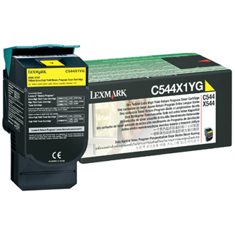 Toner Lexmark X544x, žlutý, 0C544X1YG, return, originál
