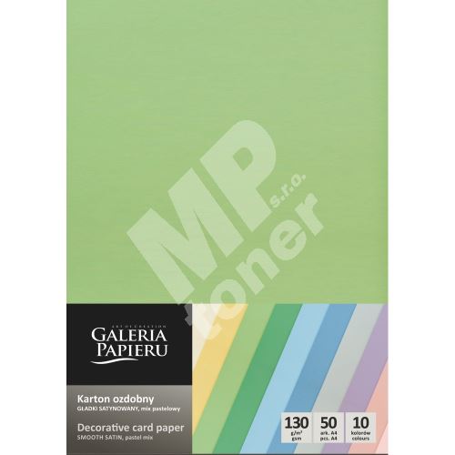 Ozdobný papír Hladký pastelový MIX 130g, 50ks 1