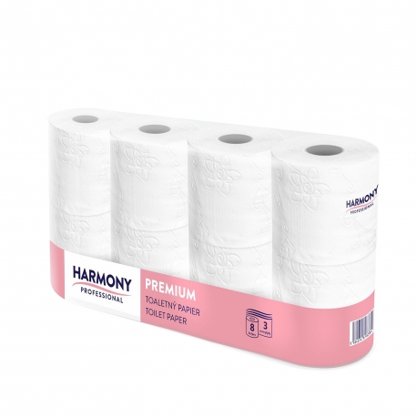 Papír toaletní Harmony Professional, 3 vrstvy, bílé 80% (8)