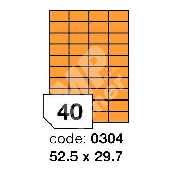Samolepící etikety Rayfilm Office 52,5x29,7 mm 300 archů, fluo oranžová, R0133.0304D 1