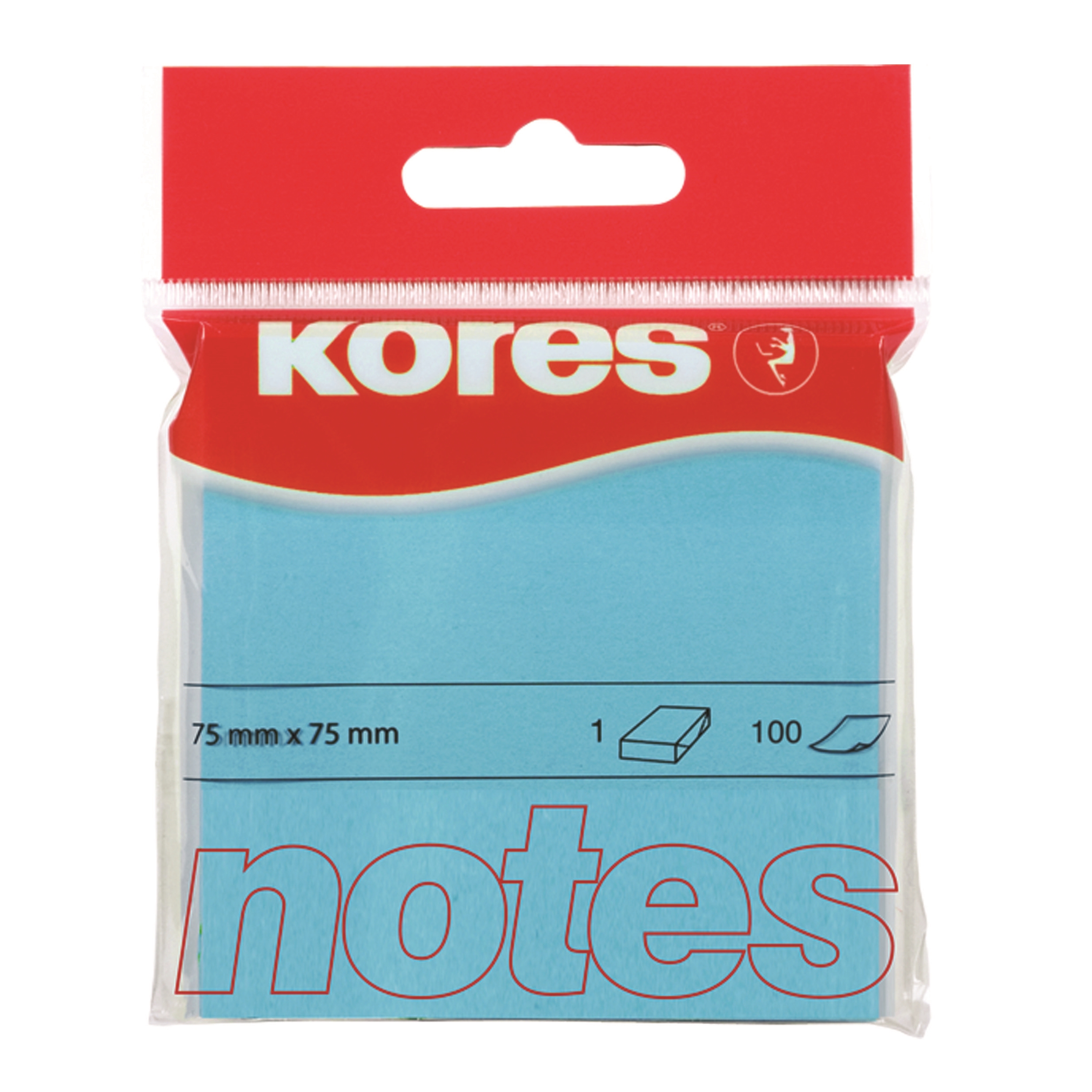 Samolepící bločky Kores 75x75mm neonově modré 100 listů