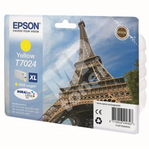 Cartridge Epson C13T70244010, yellow, XL, originál 1