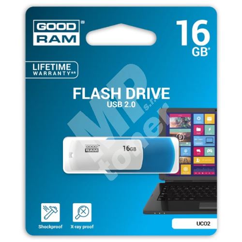 Goodram UCO2 16GB, USB flash disk 2.0, modro-bílá 1
