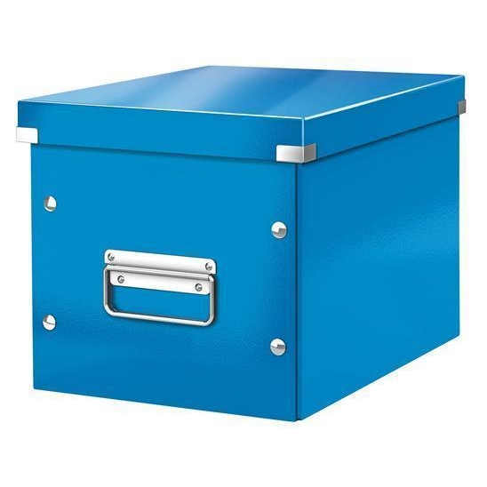 Krabice Leitz Click & Store WOW, modrá, středně velká, čtvercová