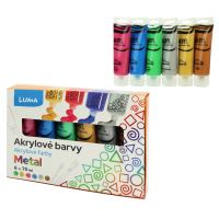 Barvy akrylové Luma Metal sada 6 barev, 75ml