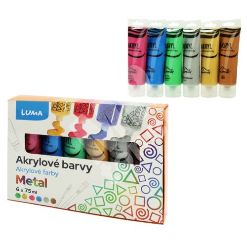 Barvy akrylové Luma Metal sada 6 barev, 75ml 1
