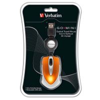 Myš Verbatim cestovní optická, 1 kolečko, USB, oranžová, 1000dpi Myš Verbatim cestovní optická, 1 kolečko, USB, oranžová, 1000dpi