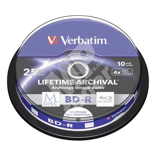 Verbatim BD-R 25GB, pro archivaci dat, cake box, 43825, 4X, 10-pack 1