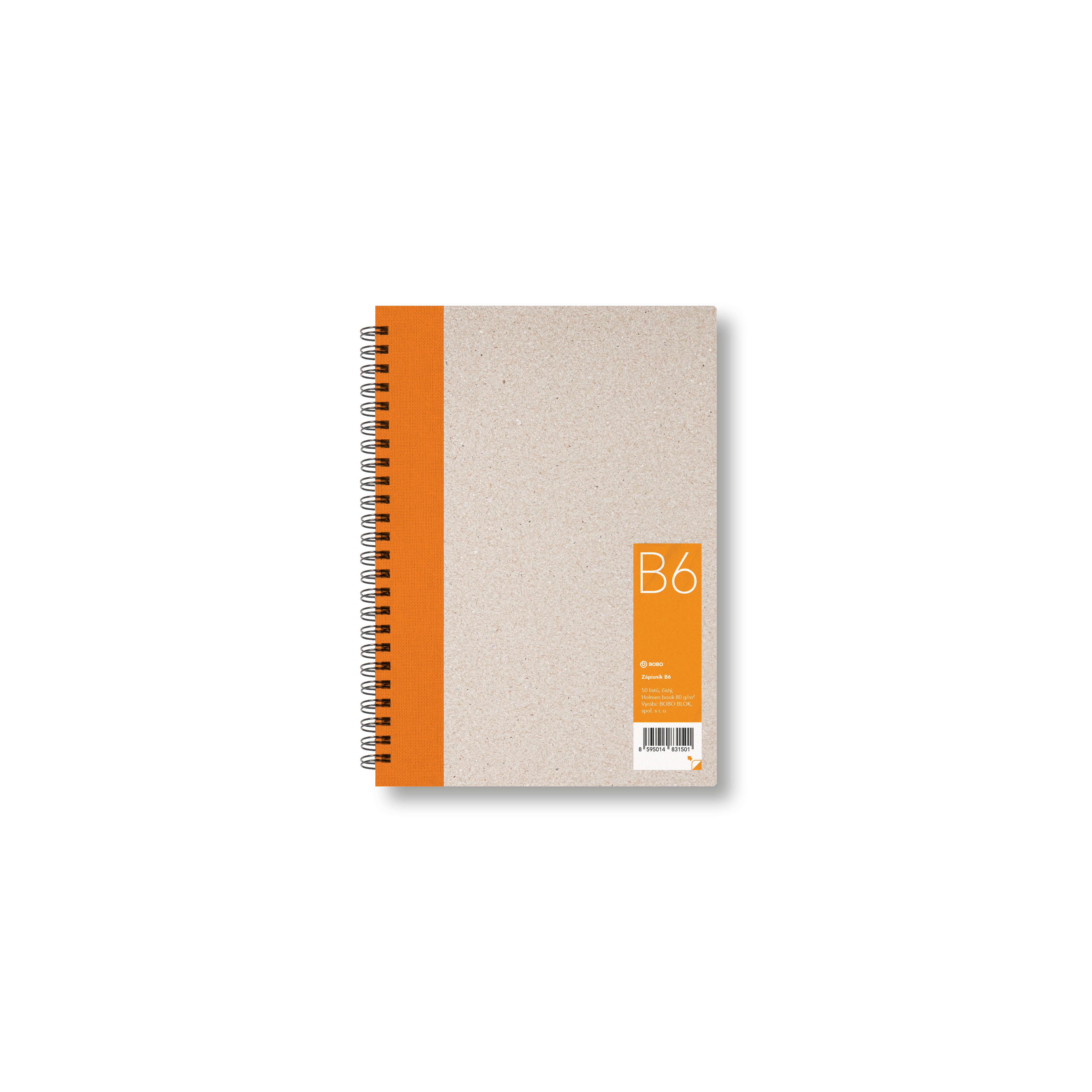 Zápisník Bobo B6, čistý, oranžový