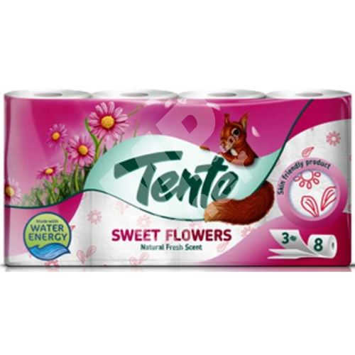 Tento Sweet Flowers parfémovaný toaletní papír 3 vrstvý 150 útržků 8 kusů 1
