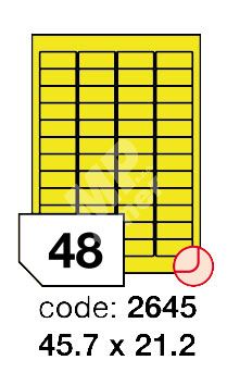 Samolepící etikety Rayfilm Office 45,7x21,2 mm 300 archů, fluo žlutá, R0131.2645D 1