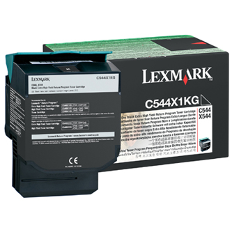Toner Lexmark X544x, černý, 0C544X1KG, return, originál