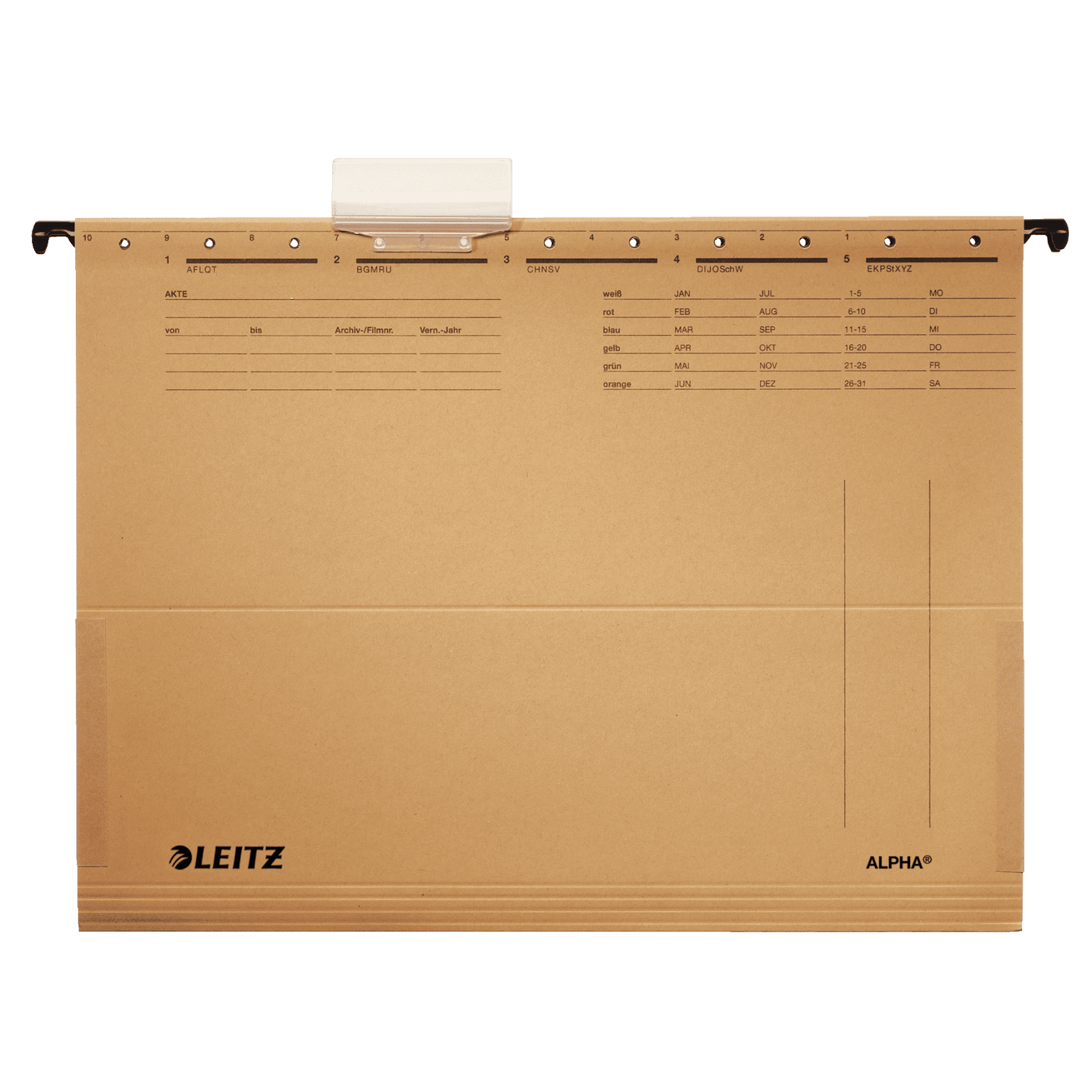 Závěsné desky Leitz Alpha® s bočnicemi, přírodní hnědé