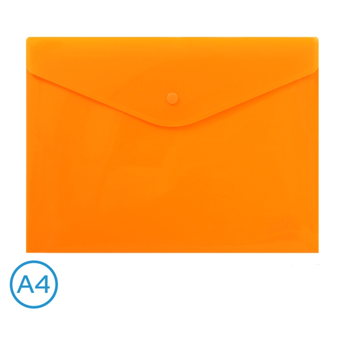 Obal spisový s klopou a drukem A4 neon Luma, oranžový